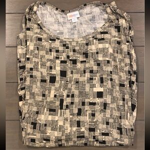 LuLaRoe Irma Black and Cream Geometric tunic
